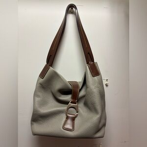 Dooney & Bourke Gray and Brown Hobo Bag
